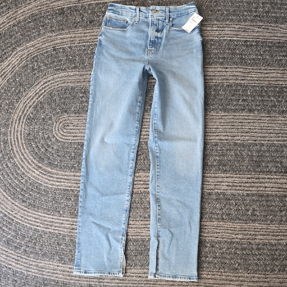 Good American Light Blue Good Boy Straight Leg Jeans